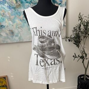 The Laundry Room White Tank Top with Black Graphic